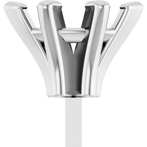 14K Witgoud 6x3 mm Marquise 6-Prong V-End Zetkop met stift