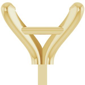 14K Geelgoud 7.5 mm Princess 4-Prong Zetkop met stift