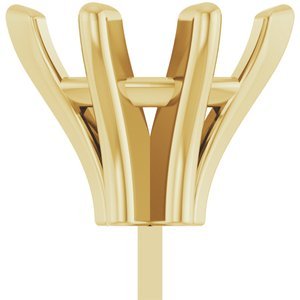 14K Geelgoud 8x4 mm Marquise 6-Prong V-End Zetkop met stift
