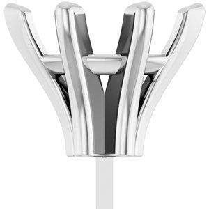 14K Witgoud 8x4 mm Marquise 6-Prong V-End Zetkop met stift
