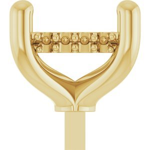 14K Geelgoud 5 mm Princess 4-Prong Hidden Halo Zetkop met stift