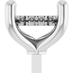 14K Witgoud 5 mm Princess 4-Prong Hidden Halo Zetkop met stift