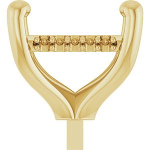 14K Geelgoud 7 mm Princess 4-Prong Hidden Halo Zetkop met stift