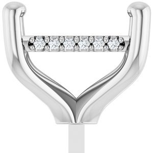 14K Witgoud 8 mm Princess .05 CTW Natuurlijke Diamant Semi-Gezet Zetkop met stift