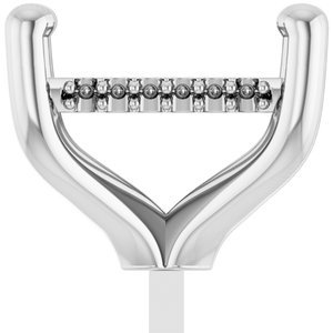14K Witgoud 8 mm Princess 4-Prong Hidden Halo Zetkop met stift