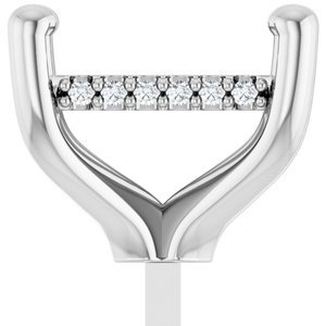 14K Witgoud 7.5 mm Princess .05 CTW Natuurlijke Diamant Semi-Gezet Zetkop met stift