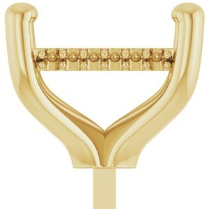 14K Geelgoud 7.5 mm Princess 4-Prong Hidden Halo Zetkop met stift