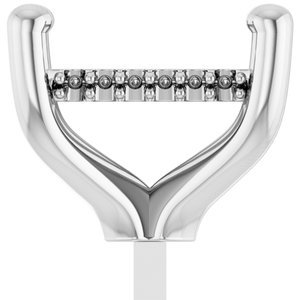 14K Witgoud 7.5 mm Princess 4-Prong Hidden Halo Zetkop met stift