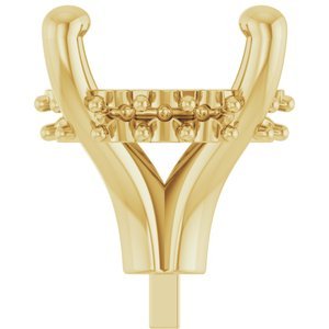 14K Geelgoud 8.2 mm Rond 4-Prong Hidden Halo-stijl Zetkop met stift