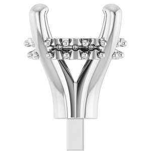 14K Witgoud 5.2 mm Rond 4-Prong Hidden Halo-stijl Zetkop met stift