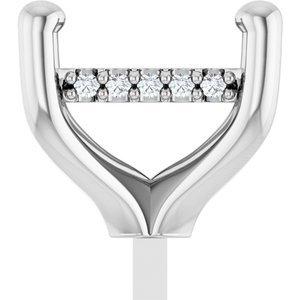 14K Witgoud 6.5 mm Princess .04 CTW Natuurlijke Diamant Semi-Gezet Zetkop met stift