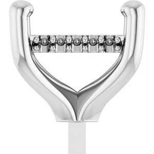 14K Witgoud 6.5 mm Princess 4-Prong Hidden Halo Zetkop met stift