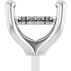 14K Witgoud 6 mm Princess 4-Prong Hidden Halo Zetkop met stift