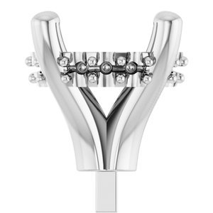 14K Witgoud 7 mm Rond 4-Prong Hidden Halo-stijl Zetkop met stift