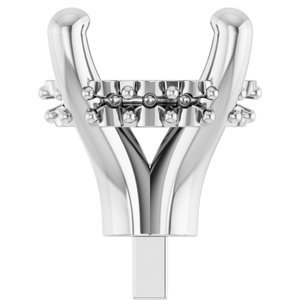 14K Witgoud 5.8 mm Rond 4-Prong Hidden Halo-stijl Zetkop met stift