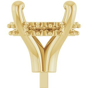 14K Geelgoud 7.8 mm Rond 4-Prong Hidden Halo-stijl Zetkop met stift