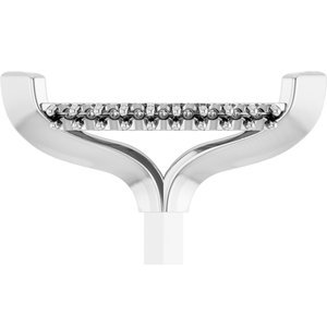 14K Witgoud 10.5x5.5 mm Marquise V-Prong Hidden Halo-stijl Zetkop met stift
