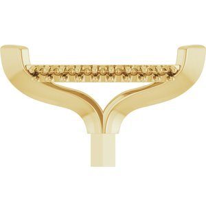 14K Geelgoud 10.5x5.5 mm Marquise V-Prong Hidden Halo-stijl Zetkop met stift