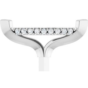 14K Witgoud 10.5x5.5 mm Marquise .04 CTW Natuurlijke Diamant Semi-Gezet Zetkop met stift