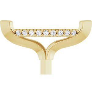14K Geelgoud 10.5x5.5 mm Marquise .04 CTW Natuurlijke Diamant Semi-Gezet Zetkop met stift