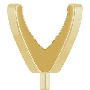 14K Geelgoud 9 mm Rond 4-Prong Lage Zetkop met stift