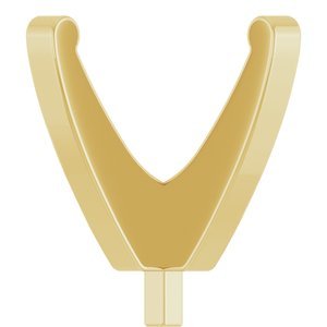 14K Geelgoud 10 mm Rond 4-Prong Lage Zetkop met stift