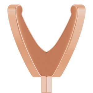 14K Roségoud 10 mm Rond 4-Prong Lage Zetkop met stift