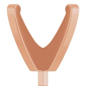 14K Roségoud 10 mm Rond 4-Prong Lage Zetkop met stift - Afbeelding 3