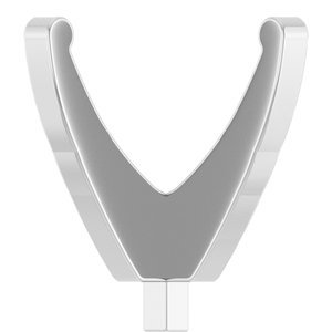 14K Witgoud 11.6 mm Rond 4-Prong Lage Zetkop met stift