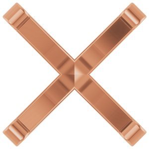 14K Roségoud 10 mm Rond 4-Prong Lage Zetkop met stift - Afbeelding 2