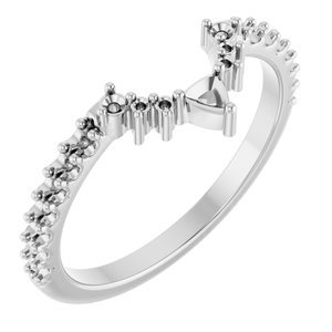 18K Witgoud Aanschuif-Ring (curved) Montuur
