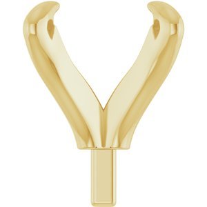 14K Geelgoud 7.5x5.5 mm Ovaal 4-Prong Pre-Notched Claw Zetkop met stift