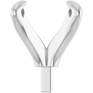 14K Witgoud 7.5x5.5 mm Ovaal 4-Prong Pre-Notched Claw Zetkop met stift