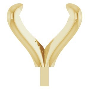 14K Geelgoud 11x9 mm Ovaal 4-Prong Pre-Notched Claw Zetkop met stift