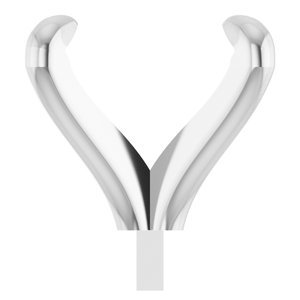 14K Witgoud 12x10 mm Ovaal 4-Prong Pre-Notched Claw Zetkop met stift