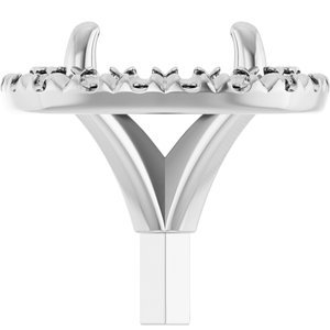 14K Witgoud 6.5 mm Rond 4-Prong French-Set Halo-stijl Zetkop met stift