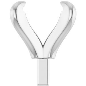 14K Witgoud 6x4 mm Ovaal 4-Prong Pre-Notched Claw Zetkop met stift