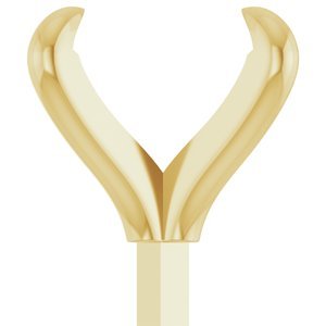 14K Geelgoud 9x7 mm Ovaal 4-Prong Pre-Notched Claw Zetkop met stift