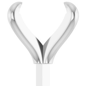 18K Witgoud 9x7 mm Ovaal 4-Prong Pre-Notched Claw Zetkop met stift