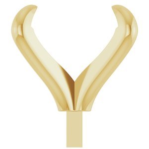 14K Geelgoud 10x8 mm Ovaal 4-Prong Pre-Notched Claw Zetkop met stift
