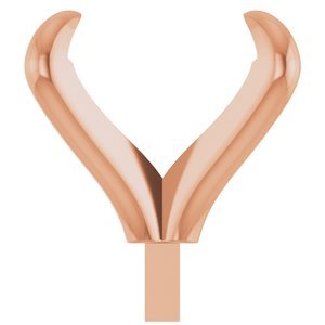 14K Roségoud 10x8 mm Ovaal 4-Prong Pre-Notched Claw Zetkop met stift