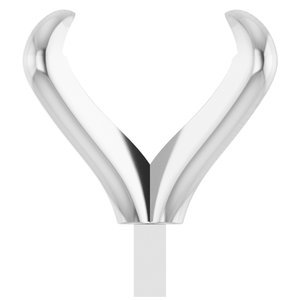 14K Witgoud 10x8 mm Ovaal 4-Prong Pre-Notched Claw Zetkop met stift