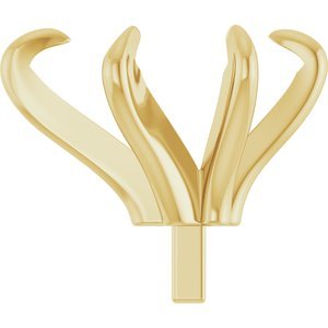 18K Geelgoud 9x6 mm Peer 6-Prong Pre-Notched Claw Zetkop met stift