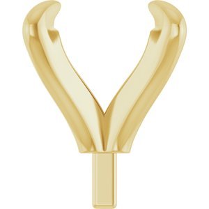 14K Geelgoud 8x6 mm Ovaal 4-Prong Pre-Notched Claw Zetkop met stift