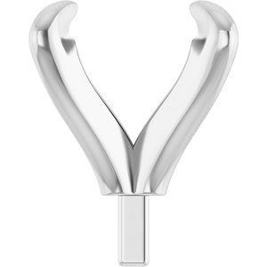 14K Witgoud 8x6 mm Ovaal 4-Prong Pre-Notched Claw Zetkop met stift