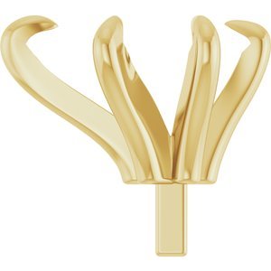 14K Geelgoud 8x5 mm Peer 6-Prong Pre-Notched Claw Zetkop met stift