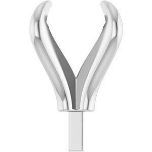 18K Witgoud 7 mm Rond 4-Prong Pre-Notched Claw Zetkop met stift