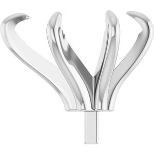 14K Witgoud 10x7 mm Peer 6-Prong Pre-Notched Claw Zetkop met stift