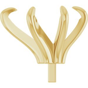 18K Geelgoud 10x7 mm Peer 6-Prong Pre-Notched Claw Zetkop met stift