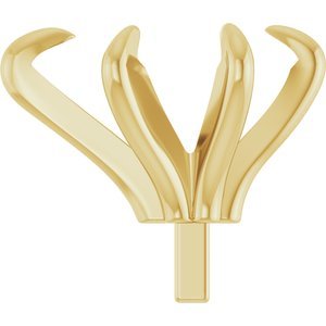 18K Geelgoud 8.5x5.5 mm Peer 6-Prong Pre-Notched Claw Zetkop met stift